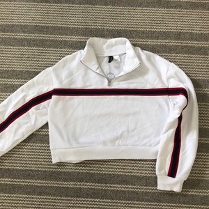 cropped quarter zip sweatshirt